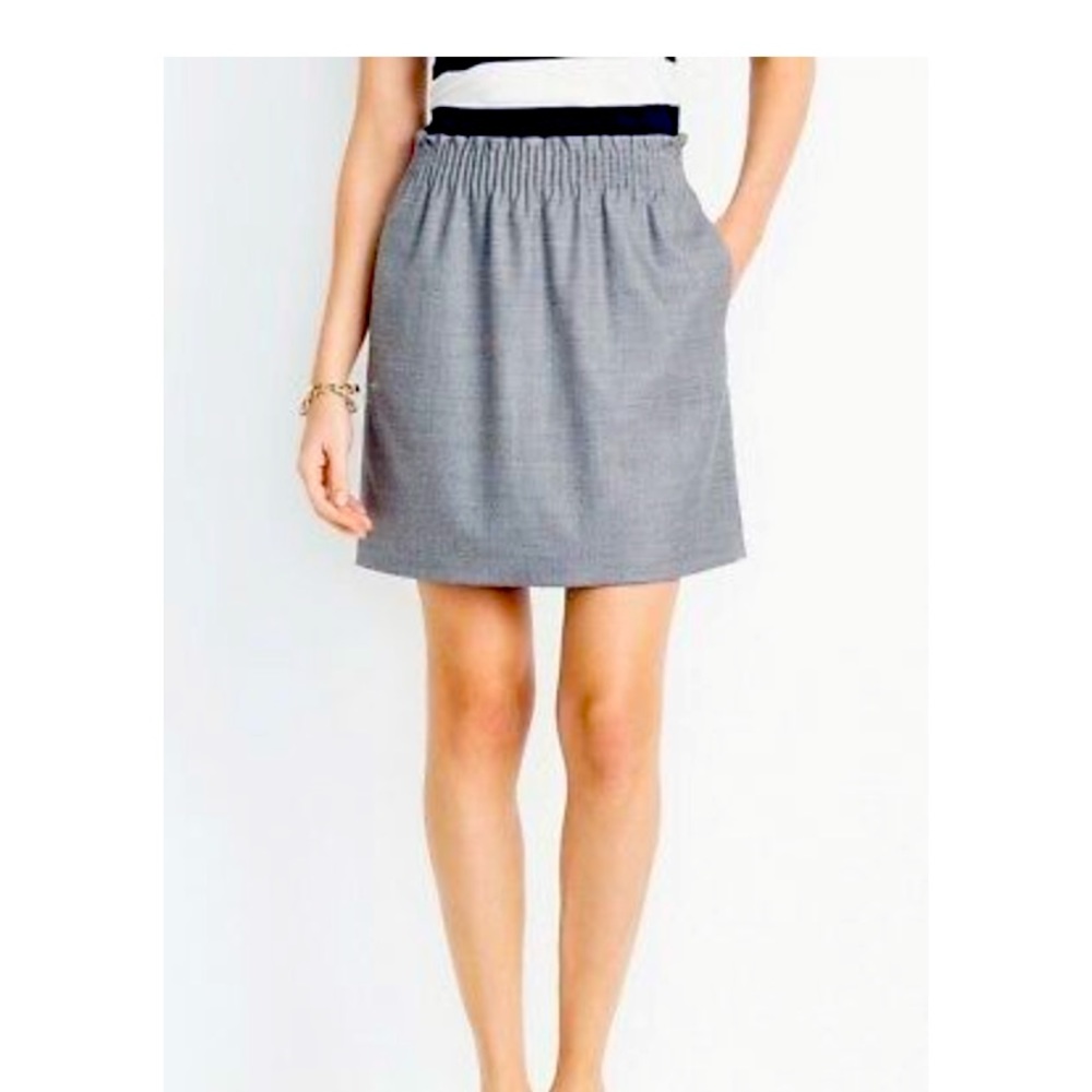 JCrew Pleated Waist Grey Mini Skirt